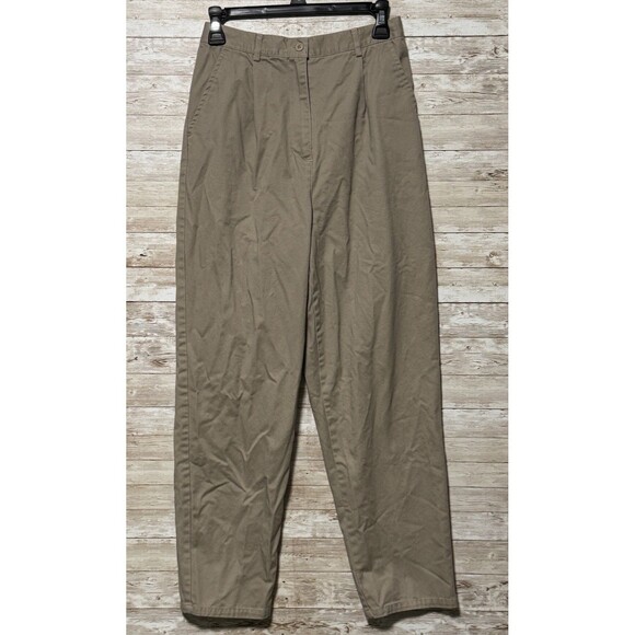 Pendleton Originals Beige Pleated Front Pants Womens 6 Button Zip - Picture 1 of 11